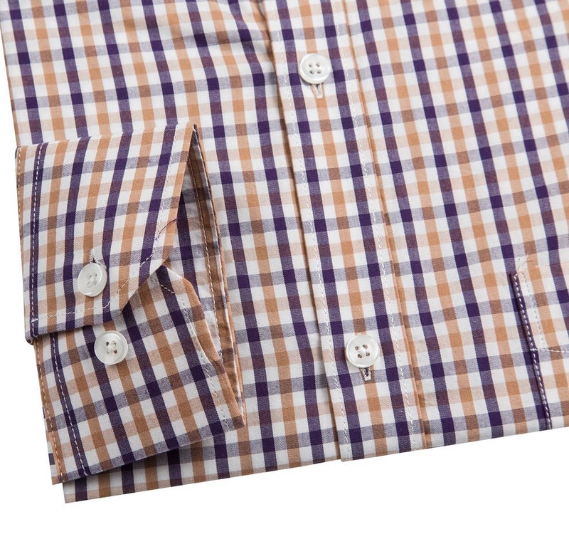 Double Pump Mens Button Down Shirts Cotton Long Sleeve Shirts Regular Fit (SL06A,L) - Image 3